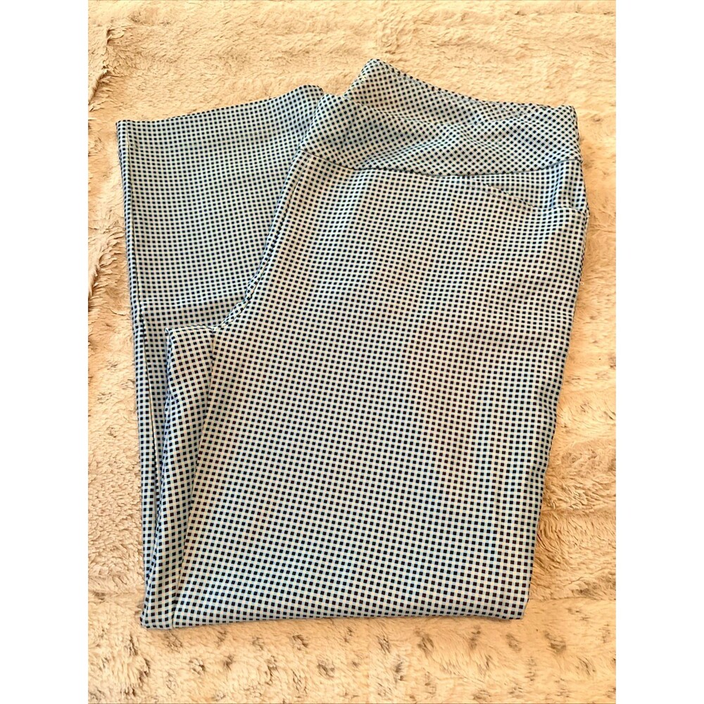 NEW CEGOLFS Golf Pants Blue Check Women's Size XXL Stretch Pockets Athletic